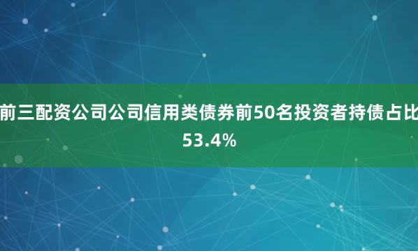 前三配资公司公司信用类债券前50名投资者持债占比53.4%