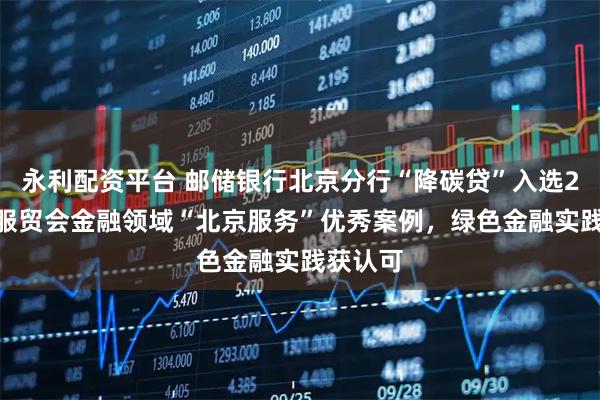 永利配资平台 邮储银行北京分行“降碳贷”入选2025年服贸会金融领域“北京服务”优秀案例,绿色金融实践获认可