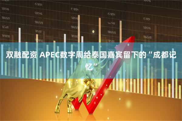 双融配资 APEC数字周给泰国嘉宾留下的“成都记忆”